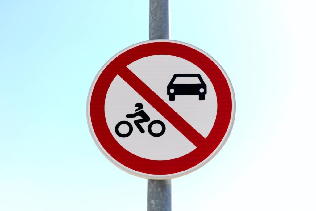 divieto di transito ai motocicli