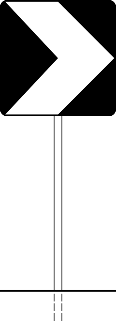 Segnale stradale italiano delineatore modulare di curva